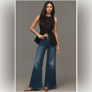 NWT Anthropologie MOTHER The Tomcat Roller Skimp Mid-Rise Wide-Leg Jeans 30